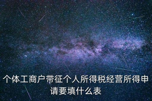個體所得稅填什么表，個稅表怎么填