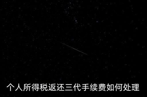 個人所得稅返還三代手續(xù)費(fèi)如何處理