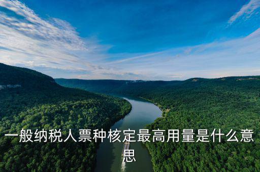 什么是票種核定，一般納稅人票種核定最高用量是什么意思