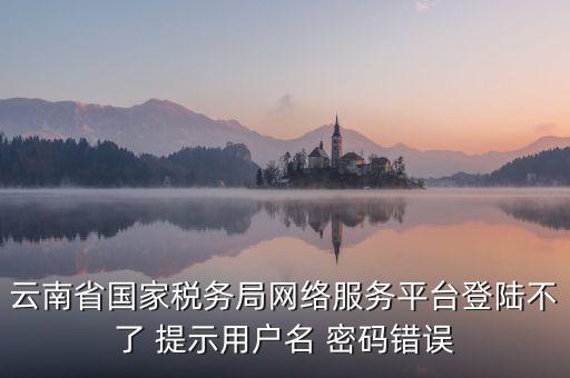 云南省國(guó)家稅務(wù)局網(wǎng)絡(luò)服務(wù)平臺(tái)登陸不了 提示用戶(hù)名 密碼錯(cuò)誤
