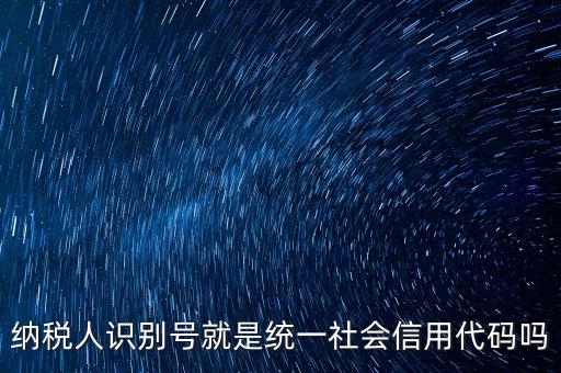 納稅人識別與社會信用代碼是什么，納稅人識別號就是統(tǒng)一社會信用代碼嗎