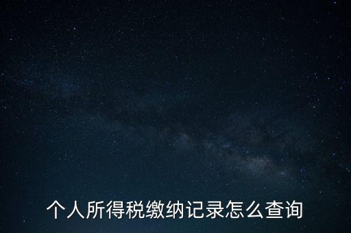 如何查詢個人所得稅繳納情況，個人所得稅繳納記錄怎么查詢