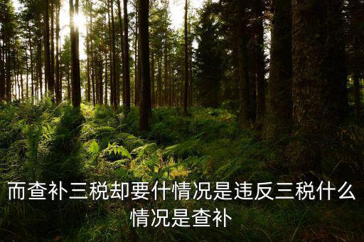 三稅調(diào)查是什么，國稅三稅調(diào)查是指哪三稅