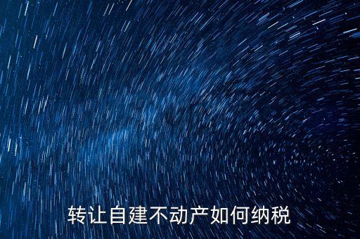 轉讓自建不動產如何納稅