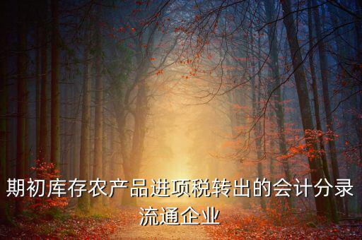 農(nóng)產(chǎn)品期初進(jìn)項(xiàng)稅額如何轉(zhuǎn)出，進(jìn)項(xiàng)稅怎么轉(zhuǎn)出來