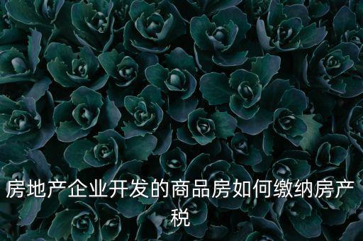房地產(chǎn)企業(yè)如何交納房產(chǎn)稅，房地產(chǎn)開發(fā)企業(yè)需要繳納哪些稅