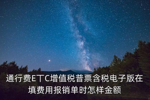 通行費(fèi)電子發(fā)票抵扣如何填寫，通行費(fèi)E丅C增值稅普票含稅電子版在填費(fèi)用報銷單時怎樣金額
