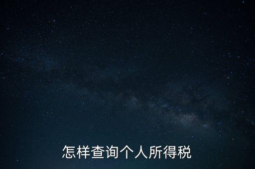 如何查詢自己交稅，個(gè)人繳稅記錄怎么查詢