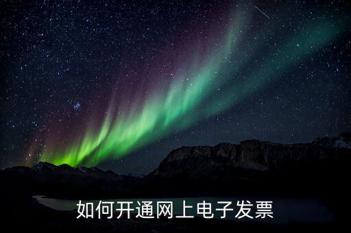 如何開通網上電子發(fā)票