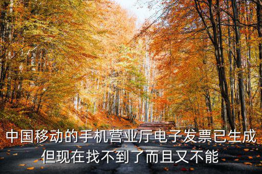 中國移動(dòng)的手機(jī)營(yíng)業(yè)廳電子發(fā)票已生成但現(xiàn)在找不到了而且又不能