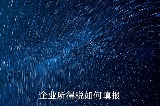 企業(yè)所得稅如何填報，企業(yè)所得稅申報表怎么填