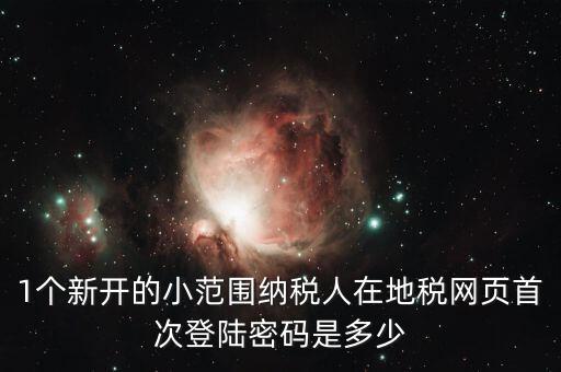 地稅ca如何登錄密碼是多少錢，1個新開的小范圍納稅人在地稅網(wǎng)頁首次登陸密碼是多少