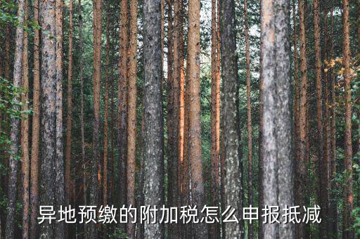 外地繳納附加稅如何申報(bào)，異地預(yù)繳的附加稅怎么申報(bào)抵減