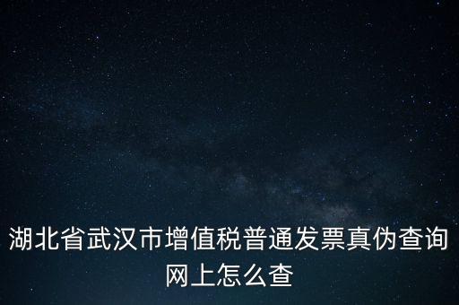 湖北省武漢市增值稅普通發(fā)票真?zhèn)尾樵?xún)網(wǎng)上怎么查