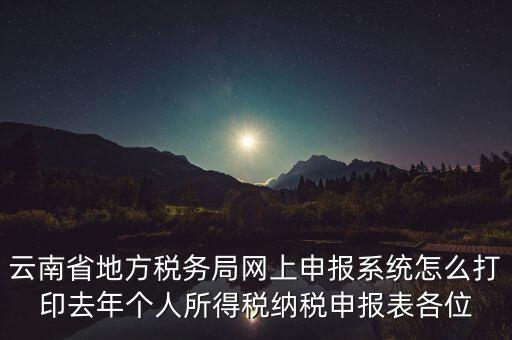 云南稅局如何查詢打印納稅申報，云南省地方稅務局網(wǎng)上申報系統(tǒng)怎么打印去年個人所得稅納稅申報表各位