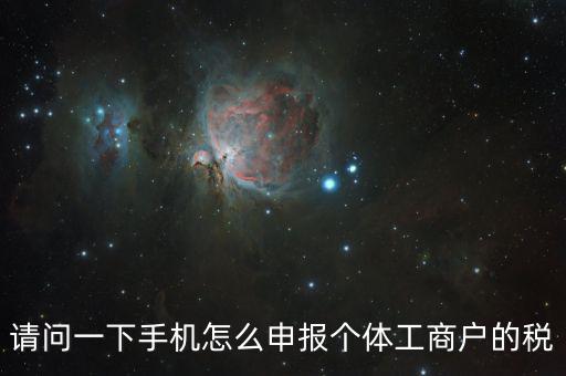 天府e稅手機如何注冊，請問一下手機怎么申報個體工商戶的稅