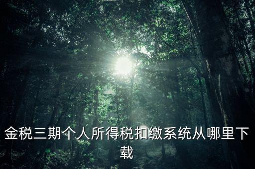 金三個(gè)稅申報(bào)系統(tǒng)如何下載，金稅三期個(gè)人所得稅扣繳系統(tǒng)從哪里下載