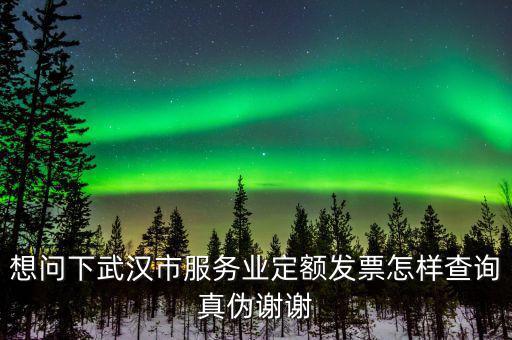 想問(wèn)下武漢市服務(wù)業(yè)定額發(fā)票怎樣查詢(xún)真?zhèn)沃x謝