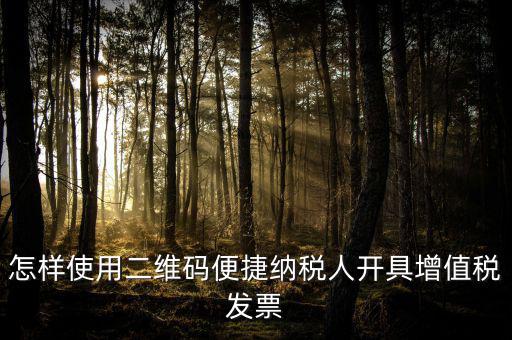 怎樣使用二維碼便捷納稅人開(kāi)具增值稅發(fā)票
