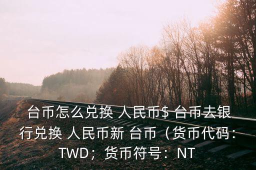  臺幣怎么兌換 人民幣$ 臺幣去銀行兌換 人民幣新 臺幣（貨幣代碼：TWD；貨幣符號：NT