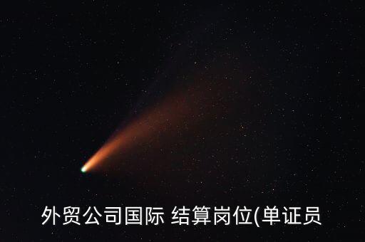 外貿公司國際 結算崗位(單證員