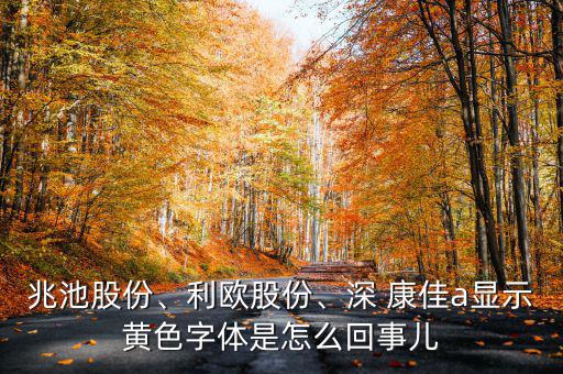 兆池股份、利歐股份、深 康佳a(bǔ)顯示黃色字體是怎么回事兒