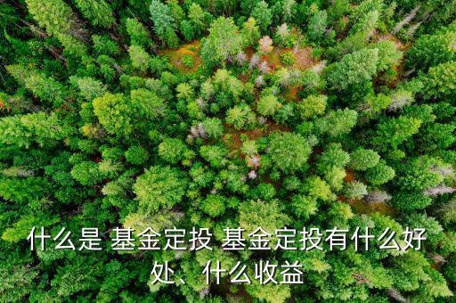 什么是 基金定投 基金定投有什么好處、什么收益