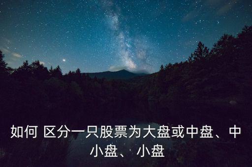 如何 區(qū)分一只股票為大盤或中盤、中 小盤、 小盤