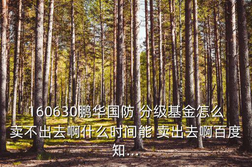 160630鵬華國(guó)防 分級(jí)基金怎么賣(mài)不出去啊什么時(shí)間能 賣(mài)出去啊百度知...