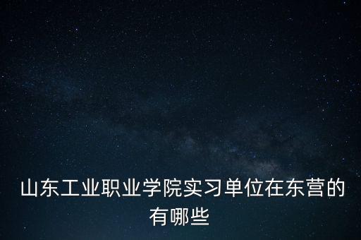  山東工業(yè)職業(yè)學(xué)院實習(xí)單位在東營的有哪些