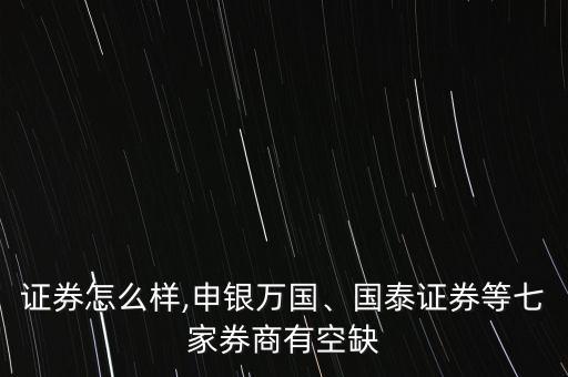 邦德證券怎么樣,申銀萬國(guó)、國(guó)泰證券等七家券商有空缺