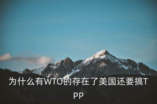 為什么有WTO還會產(chǎn)生tpp，為什么有WTO的存在了美國還要搞TPP