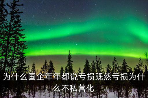 為什么壟斷性的國企年年喊虧損，為什么國企年年都說虧損既然虧損為什么不私營化