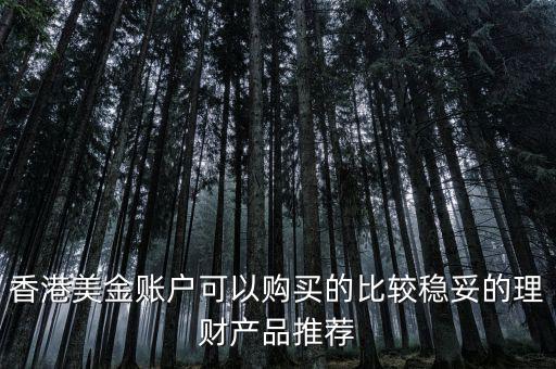 香港美金賬戶可以購買的比較穩(wěn)妥的理財產品推薦