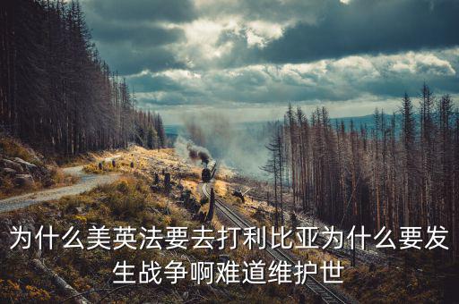 為什么英國會形成和平，為什么美英法要去打利比亞為什么要發(fā)生戰(zhàn)爭啊難道維護世