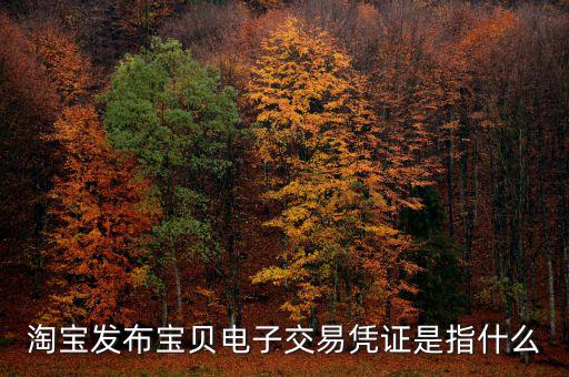 電子交易憑證是什么，淘寶發(fā)布寶貝電子交易憑證是指什么