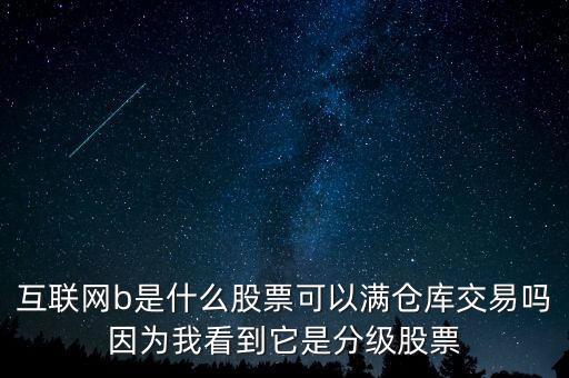 互聯(lián)網(wǎng)b股票是什么，互聯(lián)網(wǎng)b是什么股票可以滿倉(cāng)庫(kù)交易嗎因?yàn)槲铱吹剿欠旨?jí)股票