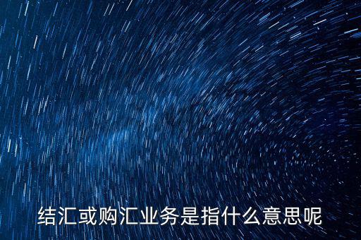 結(jié)匯購(gòu)匯是什么意思，結(jié)匯或購(gòu)匯業(yè)務(wù)是指什么意思呢