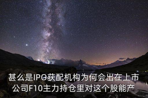 ipo獲配機(jī)構(gòu)什么意思，ipo配售是什么意思