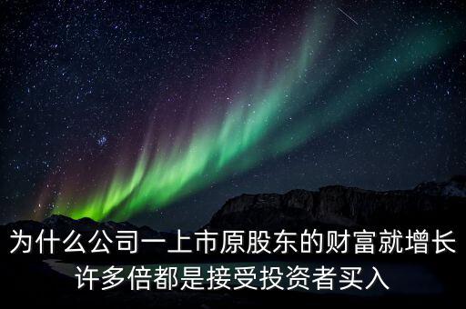 財(cái)富公司為什么這么多，為什么公司一上市原股東的財(cái)富就增長許多倍都是接受投資者買入