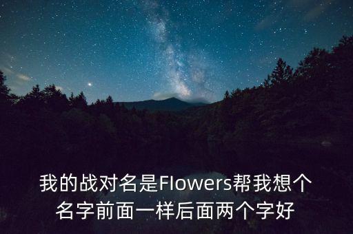 石油戰(zhàn)對的名字什么好，我的戰(zhàn)對名是FIowers幫我想個名字前面一樣后面兩個字好
