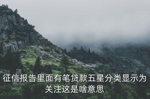 什么叫信用關注，征信報告里面有筆貸款五星分類顯示為關注這是啥意思