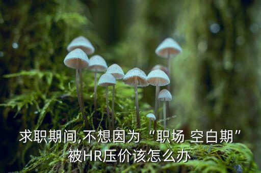 求職期間,不想因?yàn)椤奥殘?空白期”被HR壓價該怎么辦