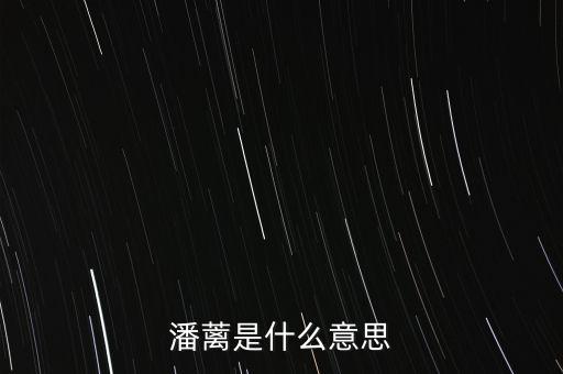背蘺是什么意思，潘蘺是什么意思