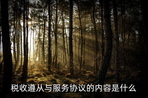 什么是稅收遵從，稅收遵從與服務(wù)協(xié)議的內(nèi)容是什么
