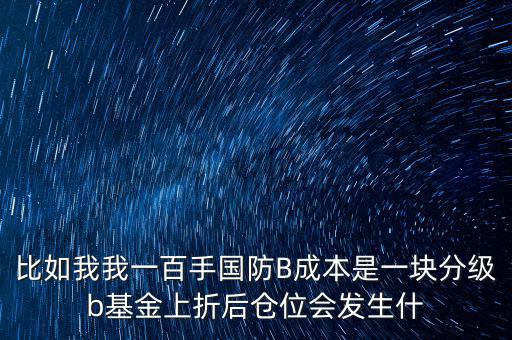 國防b上折有什么好處，軍工B級什么時(shí)候能上折上折好還是不好