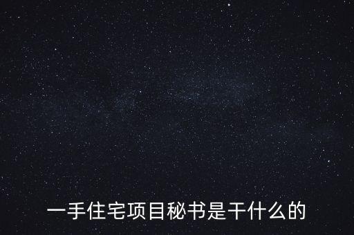萬科項(xiàng)目秘書做什么，一手住宅項(xiàng)目秘書是干什么的