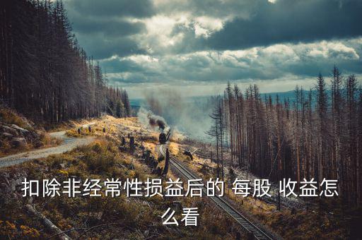 扣除非經常性損益后的 每股 收益怎么看
