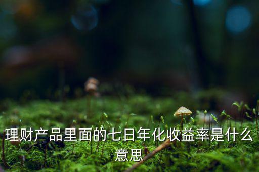 7日年化收益率是什么意思，7日年收化益率是啥意思