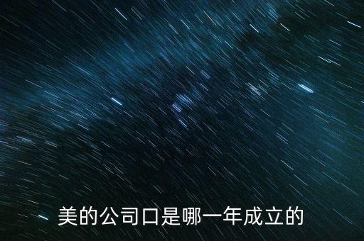 美的集團什么時候上市的，美的公司口是哪一年成立的